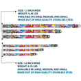 Load image into Gallery viewer, Nick 90'S Icon Black/Blue/Pink Seatbelt Buckle Collar - Nick 90's Rewind 7-Character/4-Logo Collage
