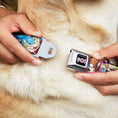 Load image into Gallery viewer, Nick 90'S Icon Black/Blue/Pink Seatbelt Buckle Collar - Nick 90's Rewind 7-Character/4-Logo Collage

