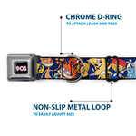 Nick 90'S Icon Full Color Black/Blue/Pink Seatbelt Buckle Collar - Nick 90's Rewind 16-Character Poses Navy Blue