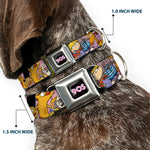 Nick 90'S Icon Black/Blue/Pink Seatbelt Buckle Collar - Nick 90's Rewind Character Mash Up Collage2 Pinks