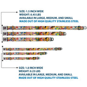 Nick 90'S Icon Black/Blue/Pink Seatbelt Buckle Collar - Nick 90's Rewind Character Mash Up Collage2 Pinks