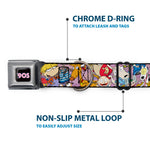 Nick 90'S Icon Black/Blue/Pink Seatbelt Buckle Collar - Nick 90's Rewind Character Mash Up Collage2 Pinks