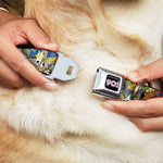 Nick 90'S Icon Black/Blue/Pink Seatbelt Buckle Collar - Nick 90's Rewind Character Mash Up Collage2 Pinks