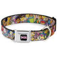 Load image into Gallery viewer, Nick 90'S Icon Black/Blue/Pink Seatbelt Buckle Collar - Nick 90's Rewind Character Mash Up Collage2 Pinks
