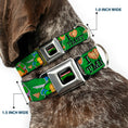 Load image into Gallery viewer, Classic TEENAGE MUTANT NINJA TURTLES Logo Seatbelt Buckle Collar - I "HEART" TMNT/Classic Turtles & Pizza Green

