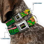 Classic TEENAGE MUTANT NINJA TURTLES Logo Seatbelt Buckle Collar - Classic TEENAGE MUTANT NINJA TURTLES Character Comic Scenes
