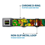 Classic TEENAGE MUTANT NINJA TURTLES Logo Seatbelt Buckle Collar - Classic TEENAGE MUTANT NINJA TURTLES Character Comic Scenes