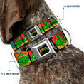 Load image into Gallery viewer, Classic TEENAGE MUTANT NINJA TURTLES Logo Seatbelt Buckle Collar - Classic Teenage Mutant Ninja Turtles Face Blocks Black/Multi Color

