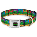 Load image into Gallery viewer, Classic TEENAGE MUTANT NINJA TURTLES Logo Seatbelt Buckle Collar - Classic Teenage Mutant Ninja Turtles Face Blocks Black/Multi Color
