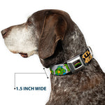 Classic TEENAGE MUTANT NINJA TURTLES Logo Seatbelt Buckle Collar - Classic Teenage Mutant Ninja Turtles Group Pose/TURTLE POWER!
