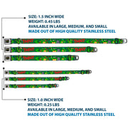 Classic TEENAGE MUTANT NINJA TURTLES Logo Seatbelt Buckle Collar - Classic Teenage Mutant Ninja Turtles Group Pose2/TMNT Green Brick Wall