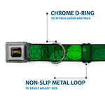Classic TEENAGE MUTANT NINJA TURTLES Logo Seatbelt Buckle Collar - Classic Teenage Mutant Ninja Turtles Turtle Faces2 Greens