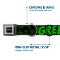 Load image into Gallery viewer, Classic TEENAGE MUTANT NINJA TURTLES Logo Seatbelt Buckle Collar - Classic TMNT Group Pose6/KEEPING IT LEAN, MEAN & GREEN Black/Green/White
