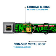 Classic TEENAGE MUTANT NINJA TURTLES Logo Seatbelt Buckle Collar - Classic TEENAGE MUTANT NINJA TURTLES Logo/Group Pose5/LEAN MEAN & GREEN
