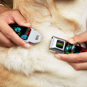 Classic TEENAGE MUTANT NINJA TURTLES Logo Seatbelt Buckle Collar - Classic Teenage Mutant Ninja Turtles Electric Expressions/Turtle Shells Black/Multi Neon