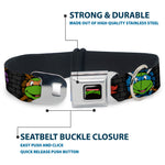 Classic TEENAGE MUTANT NINJA TURTLES Logo Seatbelt Buckle Collar - Classic Teenage Mutant Ninja Turtles Expessions/Battle Gear Gray/Multi Color