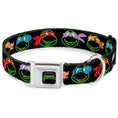 Load image into Gallery viewer, Classic TEENAGE MUTANT NINJA TURTLES Logo Seatbelt Buckle Collar - Classic Teenage Mutant Ninja Turtles Electric Expressions Black/Multi Neon
