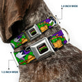 Load image into Gallery viewer, Classic TMNT Logo Seatbelt Buckle Collar - Classic Teenage Mutant Ninja Turtles Action Poses/TEAM TURTLES
