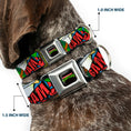 Load image into Gallery viewer, Classic TMNT Logo Full Color Seatbelt Buckle Collar - Classic Teenage Mutant Ninja Turtles Action Poses/Action Bubbles Dots Blues
