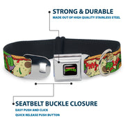 Classic TMNT Logo Seatbelt Buckle Collar - Classic TMNT Turtle Pizza
