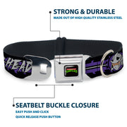 Classic TMNT Logo Seatbelt Buckle Collar - Shredder Head SHRED HEAD/Stripe Black/Purple/Gray