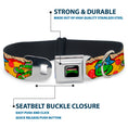 Load image into Gallery viewer, Classic TMNT Logo Seatbelt Buckle Collar - Classic Teenage Mutant Ninja Turtles 4-Turtle Faces Pepperoni Pizza/Turtles Pose16
