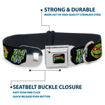 Classic TEENAGE MUTANT NINJA TURTLES Logo Seatbelt Buckle Collar - Teenage Mutant Ninja Turtles Faces and Icons Black/Multi Color