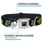 Classic TEENAGE MUTANT NINJA TURTLES Logo Seatbelt Buckle Collar - Teenage Mutant Ninja Turtles Faces and Icons Black/Multi Color