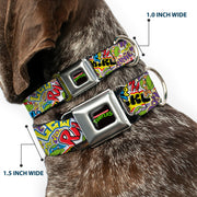 Classic TEENAGE MUTANT NINJA TURTLES Logo Seatbelt Buckle Collar - Teenage Mutant Ninja Turtles Sticker Slaps Collage White/Multi Color