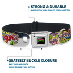 Classic TEENAGE MUTANT NINJA TURTLES Logo Seatbelt Buckle Collar - Teenage Mutant Ninja Turtles Sticker Slaps Collage White/Multi Color
