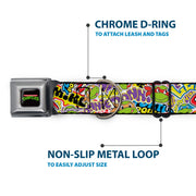 Classic TEENAGE MUTANT NINJA TURTLES Logo Seatbelt Buckle Collar - Teenage Mutant Ninja Turtles Sticker Slaps Collage White/Multi Color