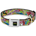 Load image into Gallery viewer, Classic TEENAGE MUTANT NINJA TURTLES Logo Seatbelt Buckle Collar - Teenage Mutant Ninja Turtles Sticker Slaps Collage White/Multi Color

