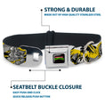 Load image into Gallery viewer, Classic TEENAGE MUTANT NINJA TURTLES Logo Seatbelt Buckle Collar - Teenage Mutant Ninja Turtles Shredder Pose and Icons Grays/Yellow
