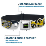 Classic TEENAGE MUTANT NINJA TURTLES Logo Seatbelt Buckle Collar - Teenage Mutant Ninja Turtles Shredder Pose and Icons Grays/Yellow