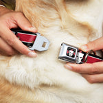 Casey Jones Head/Stripe Black/Red/White Seatbelt Buckle Collar - Casey Jones Baseball & Hockey Stick CLOSE-UP Stripe Black/White/Red