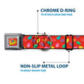 Load image into Gallery viewer, POST FRUITY PEBBLES Logo Full Color Red/Multi Color Seatbelt Buckle Collar - Fruity Pebbles Cereal Pebbles Scattered Red/Multi Color
