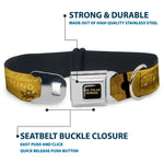 THE POLAR EXPRESS Text Logo Full Color Black/Golds Seatbelt Buckle Collar - THE POLAR EXPRESS ROUND TRIP Ticket Black/Golds