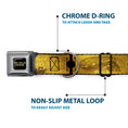 Load image into Gallery viewer, THE POLAR EXPRESS Text Logo Full Color Black/Golds Seatbelt Buckle Collar - THE POLAR EXPRESS ROUND TRIP Ticket Black/Golds
