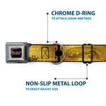 THE POLAR EXPRESS Text Logo Full Color Black/Golds Seatbelt Buckle Collar - THE POLAR EXPRESS ROUND TRIP Ticket Black/Golds