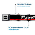 Load image into Gallery viewer, PLYMOUTH Text Logo Full Color Black/White Seatbelt Buckle Collar - PLYMOUTH Text/Stripe Black/White/Gray/Red

