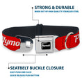 Load image into Gallery viewer, PLYMOUTH Text Logo Full Color Black/White Seatbelt Buckle Collar - PLYMOUTH Text Logo Red/White
