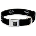 Load image into Gallery viewer, Barracuda Emblem Full Color Black/Silver Seatbelt Buckle Collar - Barracuda Emblem Repeat Black/Silver
