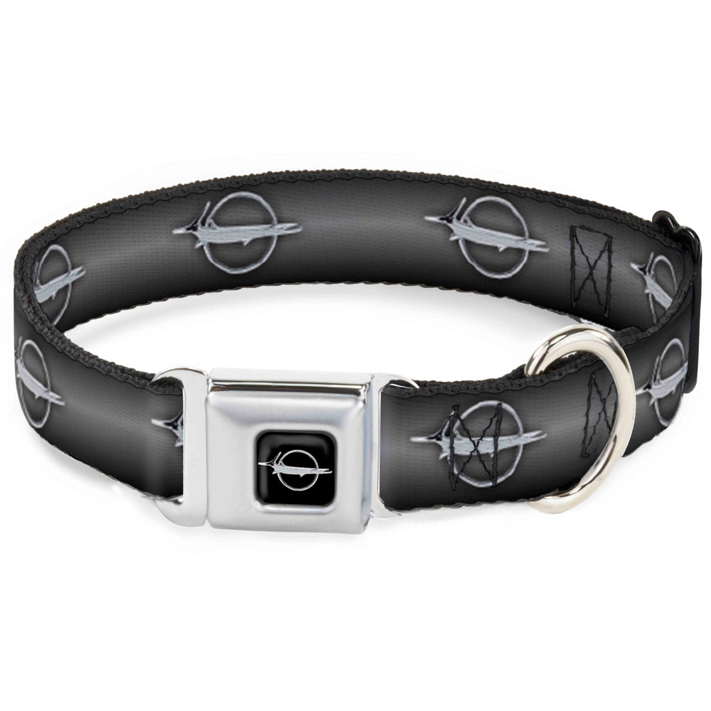 Barracuda Emblem Full Color Black/Silver Seatbelt Buckle Collar - Barracuda Emblem Repeat Gray Fade/Silver