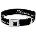 Load image into Gallery viewer, BARRACUDA Script Logo Full Color Black/White Seatbelt Buckle Collar - BARRACUDA Script Logo Black/Silver
