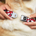 Load image into Gallery viewer, PEANUTS Title Logo Full Color Black/White Seatbelt Buckle Collar - Peanuts Snoopy and Woodstock Poses Scattered Red
