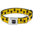 Load image into Gallery viewer, PEANUTS Title Logo Full Color Black/White Seatbelt Buckle Collar - Peanuts Charlie Brown Pose Flip Yellow/Black
