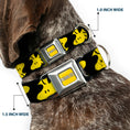 Load image into Gallery viewer, PEANUTS Title Logo Full Color Yellow/White Seatbelt Buckle Collar - Peanuts Woodstock Face Flip Black/Yellow
