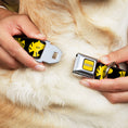 Load image into Gallery viewer, PEANUTS Title Logo Full Color Yellow/White Seatbelt Buckle Collar - Peanuts Woodstock Face Flip Black/Yellow
