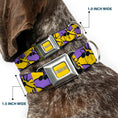 Load image into Gallery viewer, PEANUTS Title Logo Full Color Yellow/White Seatbelt Buckle Collar - Peanuts Woodstock Shades Pose Blocks Blue/Yellow/Black
