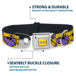 PEANUTS Title Logo Full Color Yellow/White Seatbelt Buckle Collar - Peanuts Woodstock Shades Pose Blocks Blue/Yellow/Black